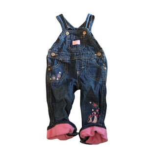 Baby OshKosh B'gosh Overalls 6 Months Blue Pink Embroidered